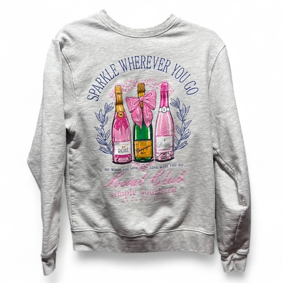 Simply Southern Sweaters - Simply Southern Champagne Social Club Crewneck Sweatshirt